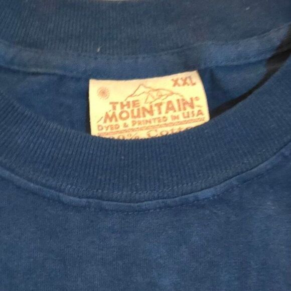 Vintage Y2k The Mountain Dragon Blue Tie Dye Stone Wash T-Shirt  XXL - Picture 3 of 5